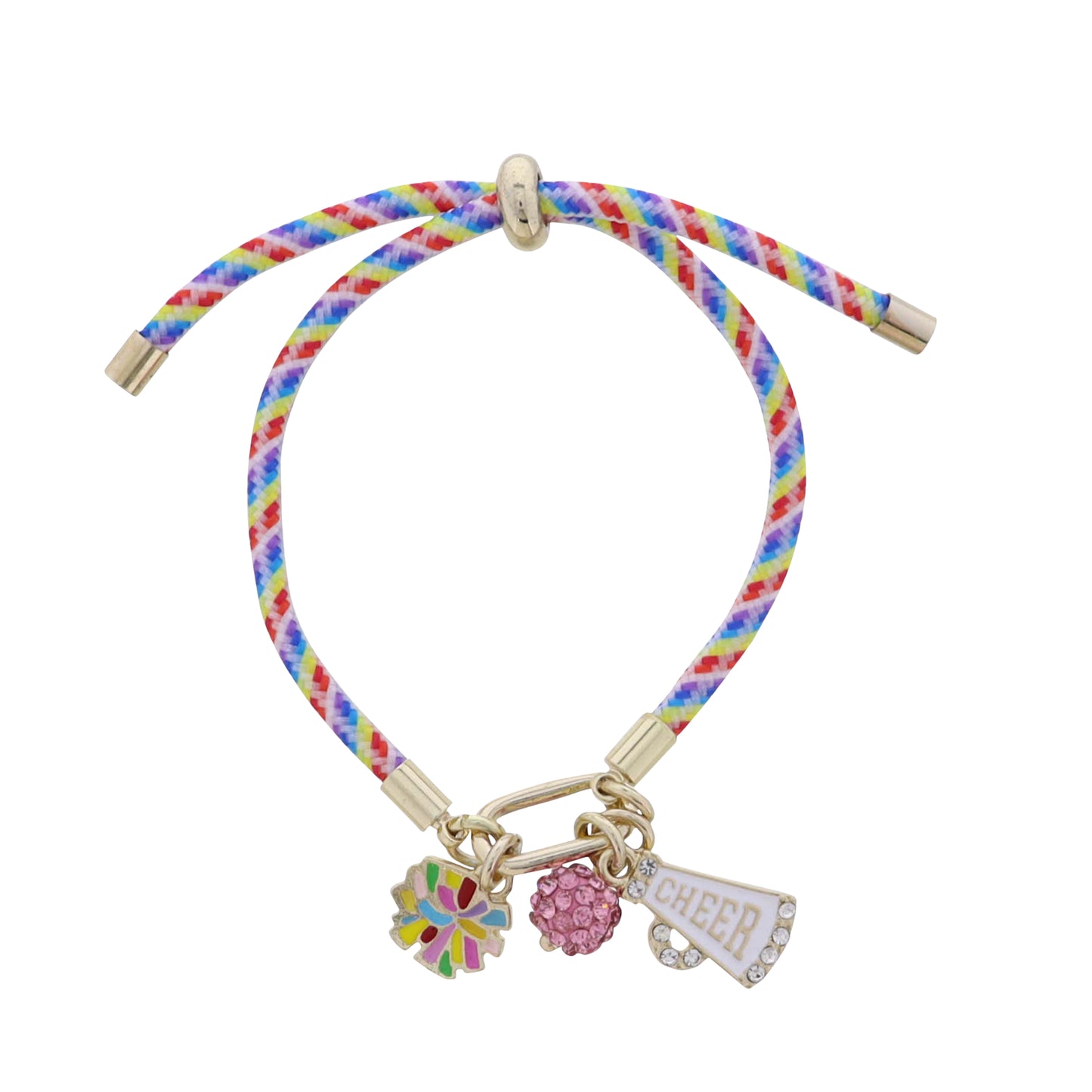 Kids Multi Paracord Rope Bracelet Gold Carabiner P