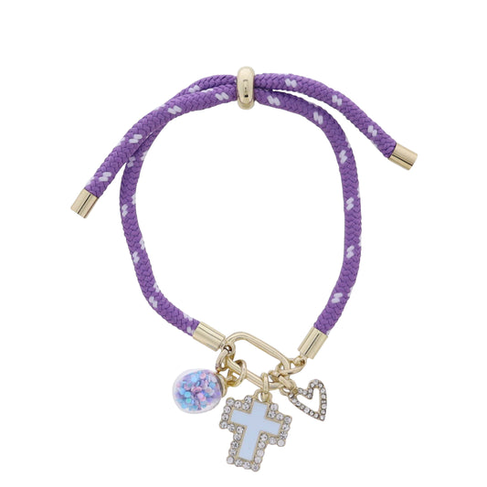 Kids Purple, White Paracord Rope Bracelet Carabine