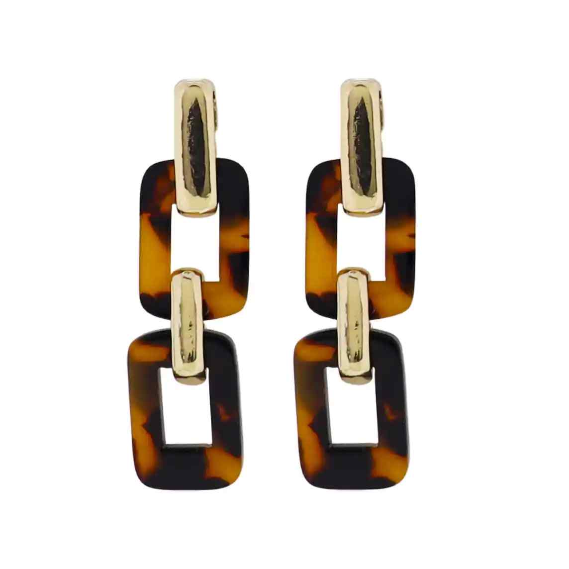 18k Gold Plated Gold Link, Tortoise Rectangle, Gol