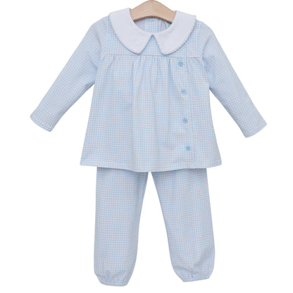 Jellybean Fall - Liam Bloomer Pants Set Light Blue Windowpane
