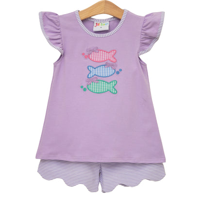 Jellybean Summer - One Fish Two Fish Scallop Short Set