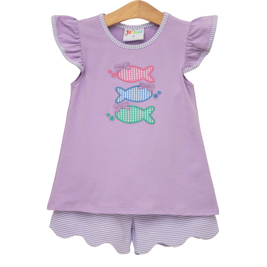 Jellybean Summer - One Fish Two Fish Scallop Short Set