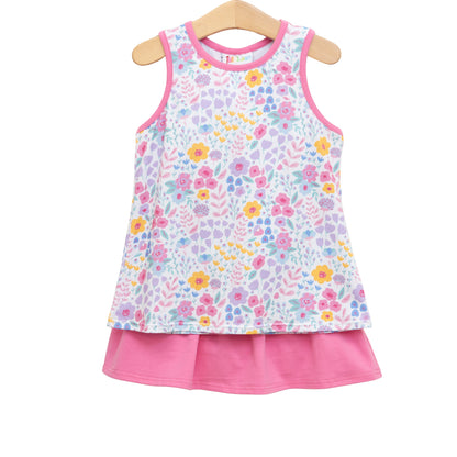 Jellybean Summer - Poppies and Petals Bow Back Skort Set