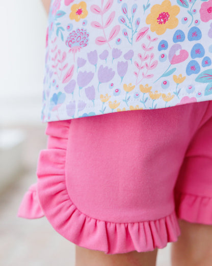 Jellybean Summer - Poppies and Petals Ruffle Short Set