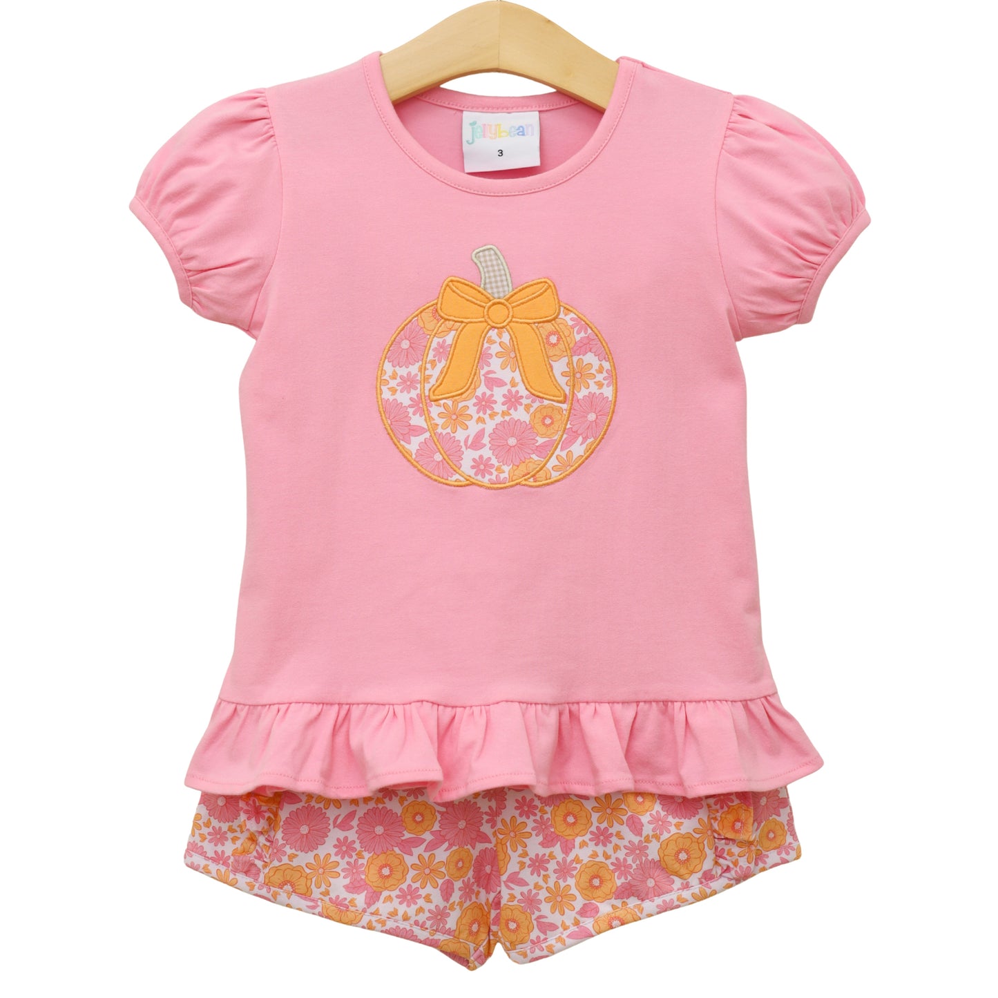 Pumpkin Petals Applique Ruffle Short Set *JELLYBEAN PUMPKIN PREORDER*