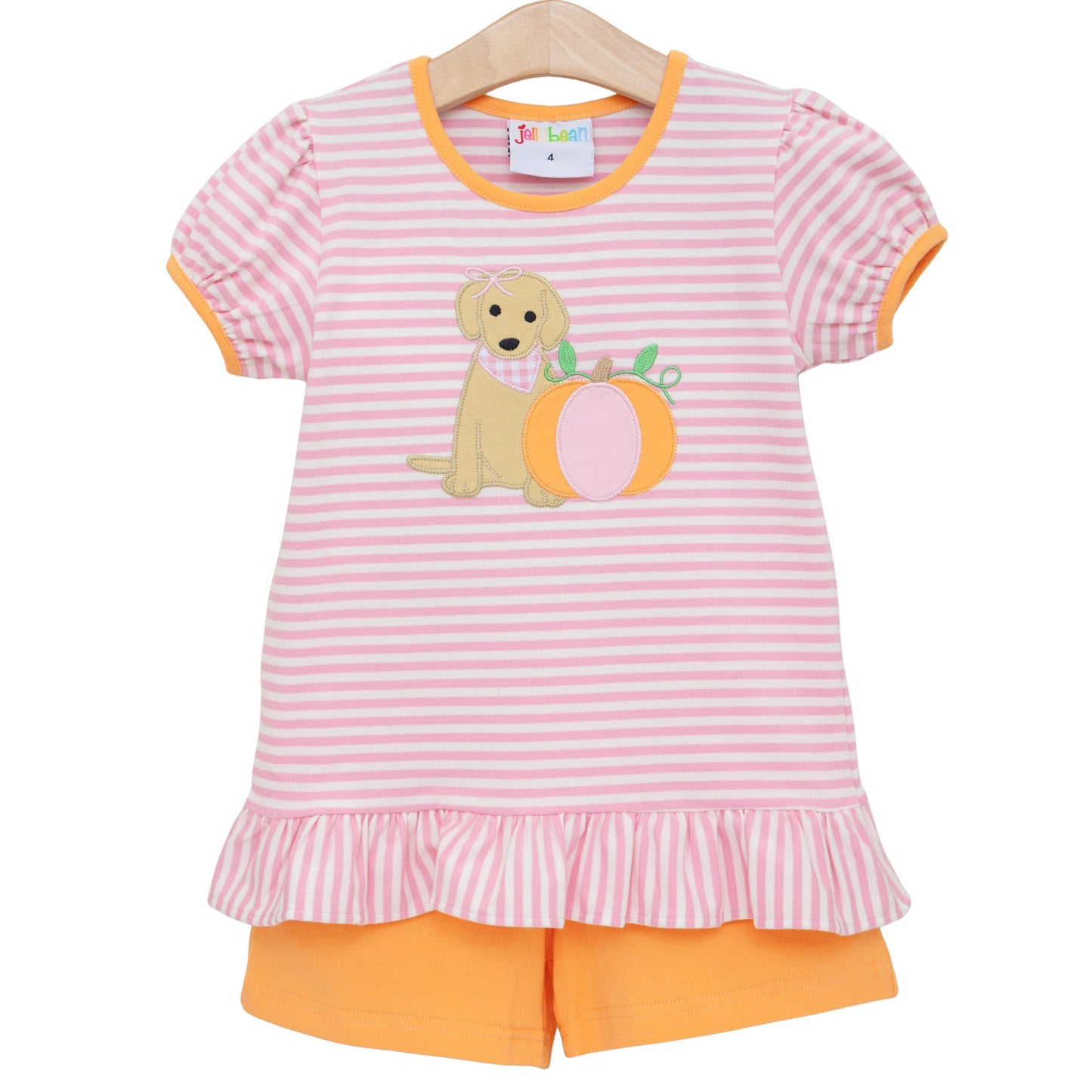 Pumpkins and Paws Ruffle Short Set *JELLYBEAN PUMPKIN PREORDER*