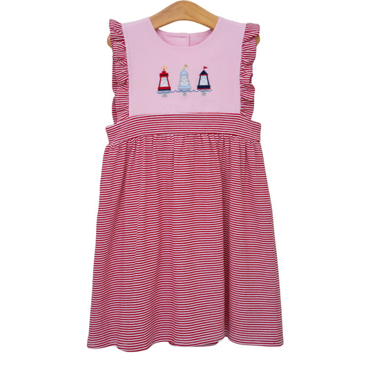 Jellybean Summer - Red, White and Buoy Sophia Dress