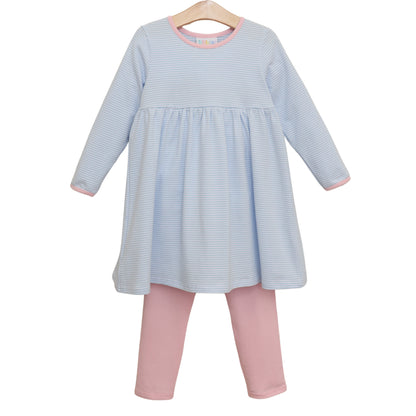 Jellybean Fall - Sadie Pants Set Light Blue & Pink
