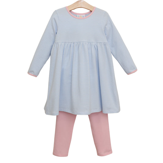 Jellybean Fall - Sadie Pants Set Light Blue & Pink