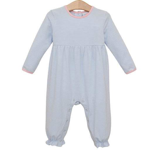 Jellybean Fall - Sadie Romper Light Blue & Pink