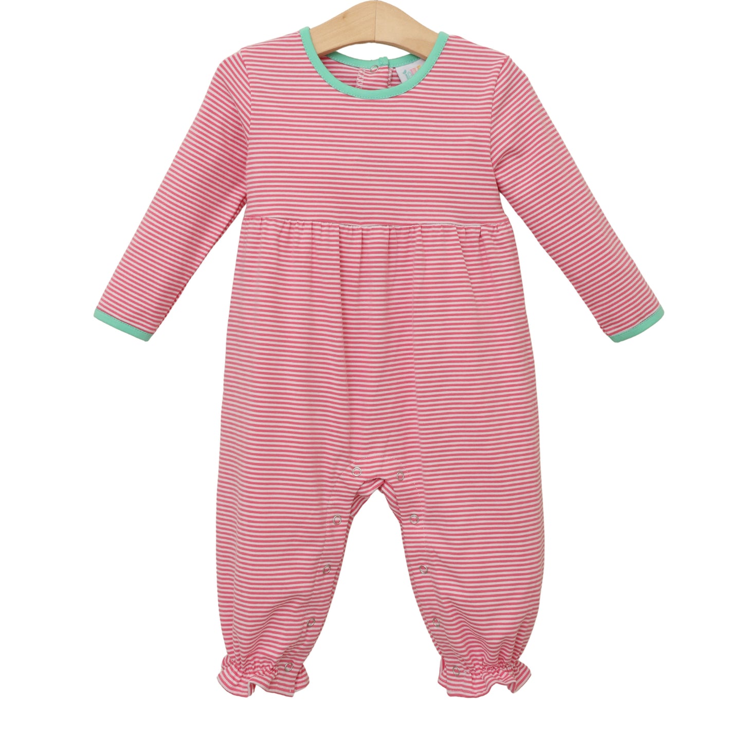 Jellybean Fall - Sadie Romper Pink Stripe & Mint