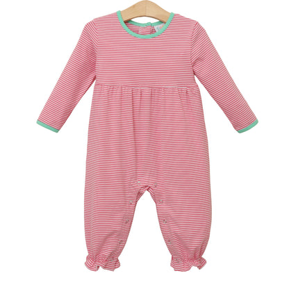 Jellybean Fall - Sadie Romper Pink Stripe & Mint