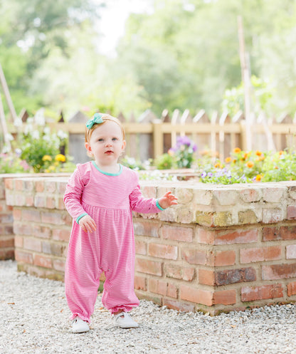 Jellybean Fall - Sadie Romper Pink Stripe & Mint