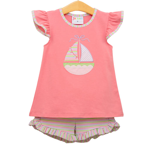 Jellybean Summer - Sailin' Away Flutter Short Set