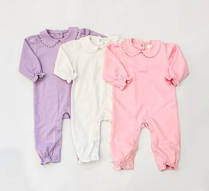 Romper - Scalloped Collared LS