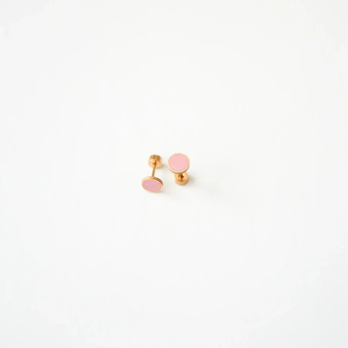 Smile Stud Earrings - Hypoallergenic, Flat Back, Girl Gift