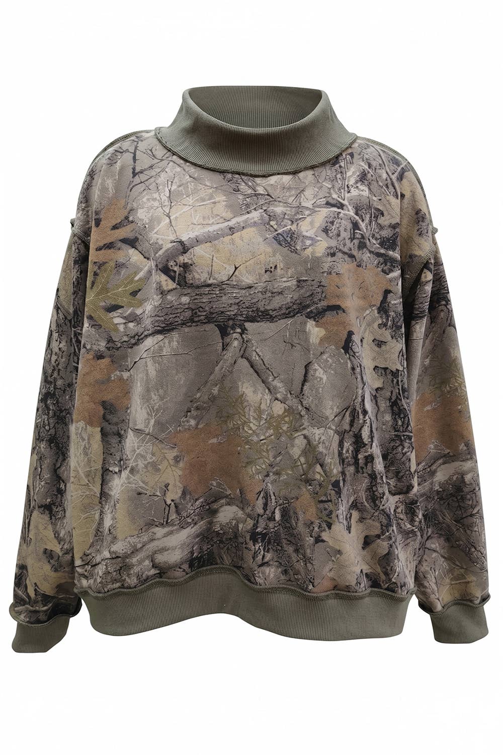 IT2594-CAMOBLANK | Real-Tree Camouflage Mock-Neck Sweatshirt