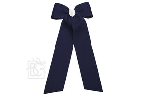 Two Tone Flat Bow w/ 7" Streamers (Dark Navy & White)