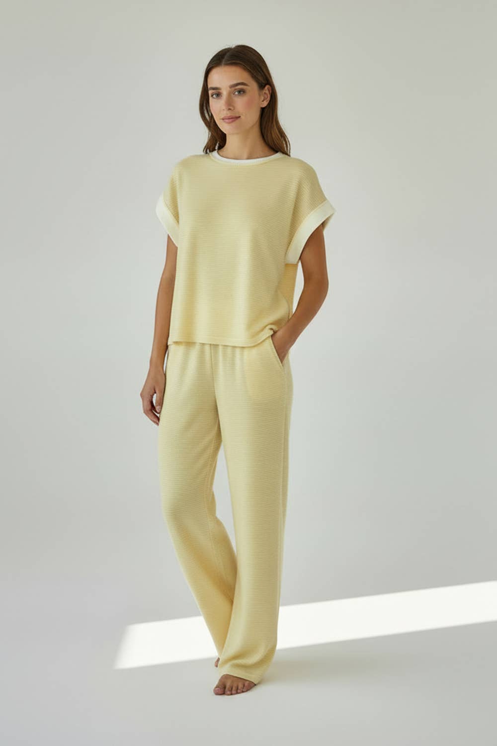 T2177-1B | Overlap Open Back Reverse Stitch Stripe Crop Top