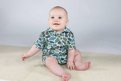 Pebble Camo - SS Polo Romper