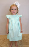 Minty Pearl Smocked Dress