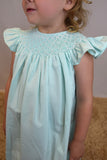 Minty Pearl Smocked Dress