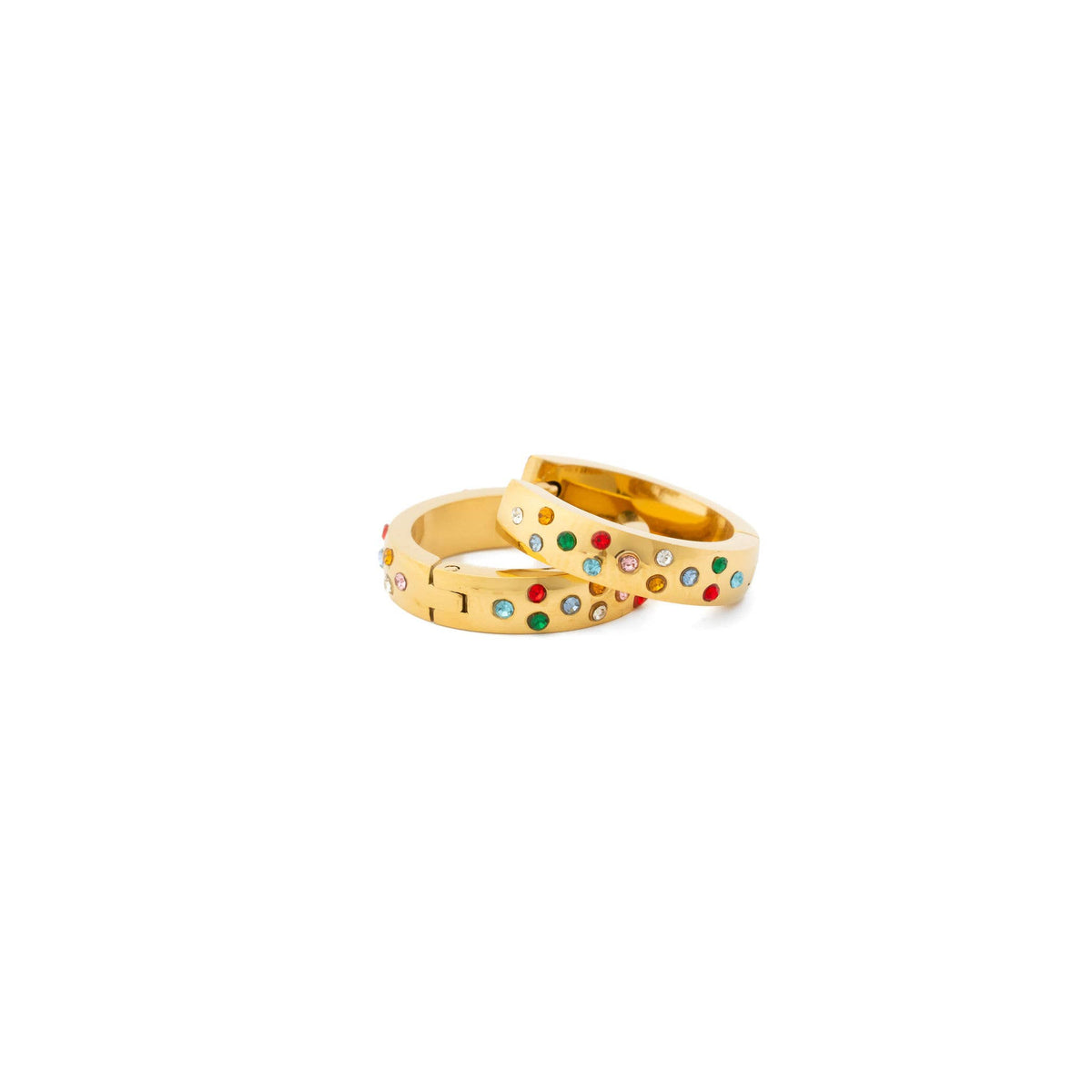 Confetti Hoop Earring - Hypoallergenic, Flat Back, Girl Gift