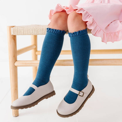 Bluejay Lace Top Knee High Socks
