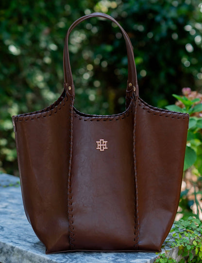 Emory Whipstitch Tote D Chocolate