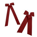 Two Tone Flat Bow Streamers (Cranberry & White)
