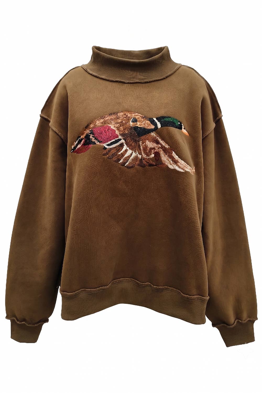 MALLARD Embroidered Mock-Neck Sweatshirt