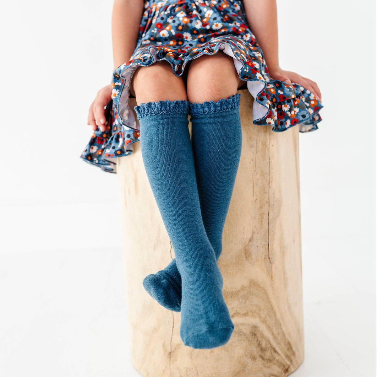Bluejay Lace Top Knee High Socks