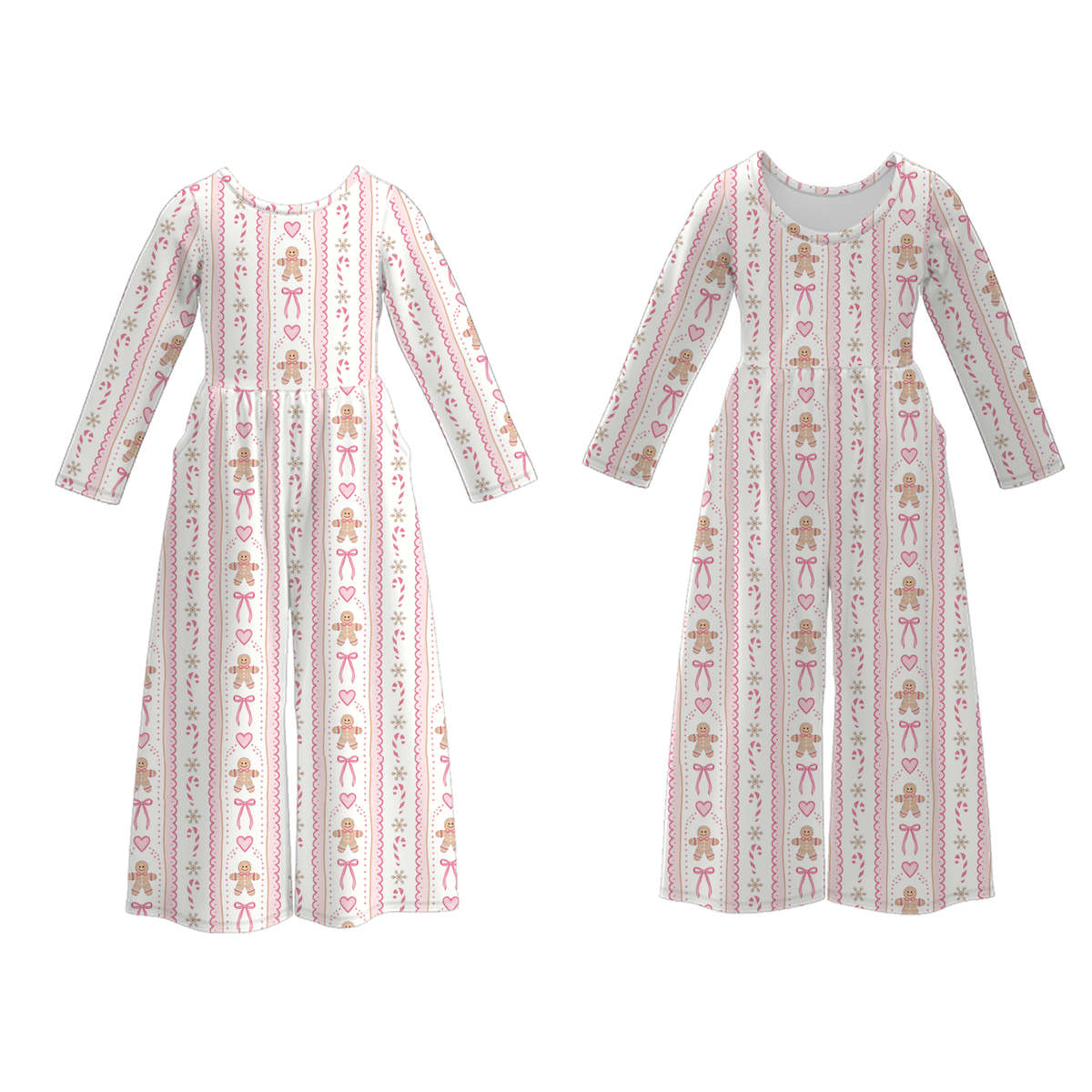 Girls' Christmas printed jumpsuit