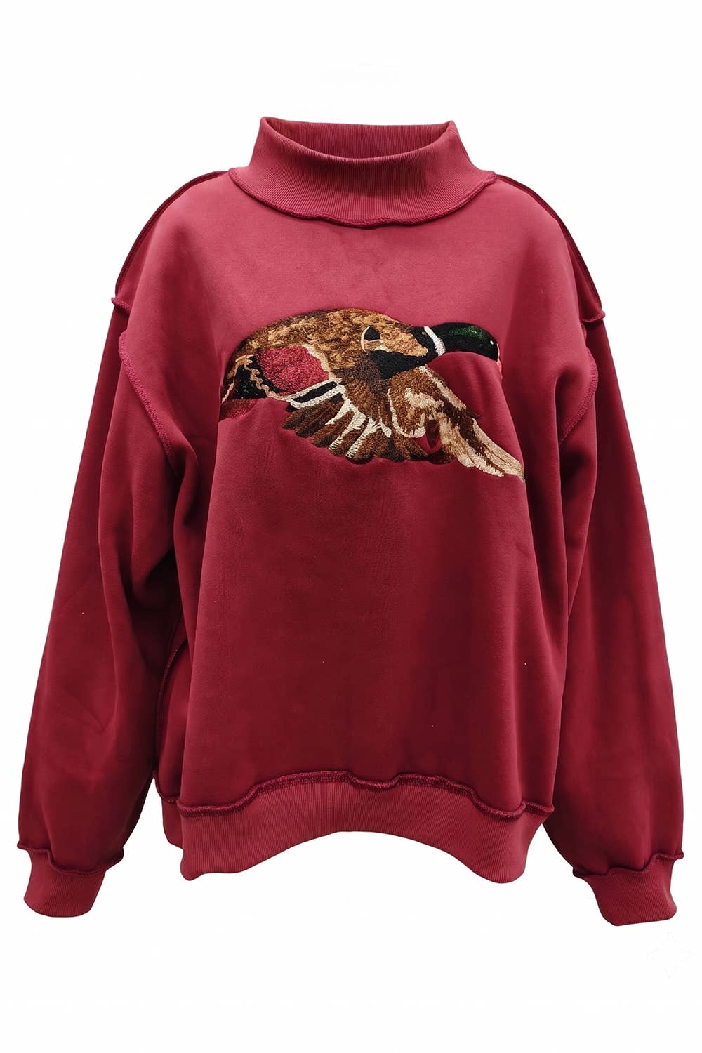 MALLARD Embroidered Mock-Neck Sweatshirt
