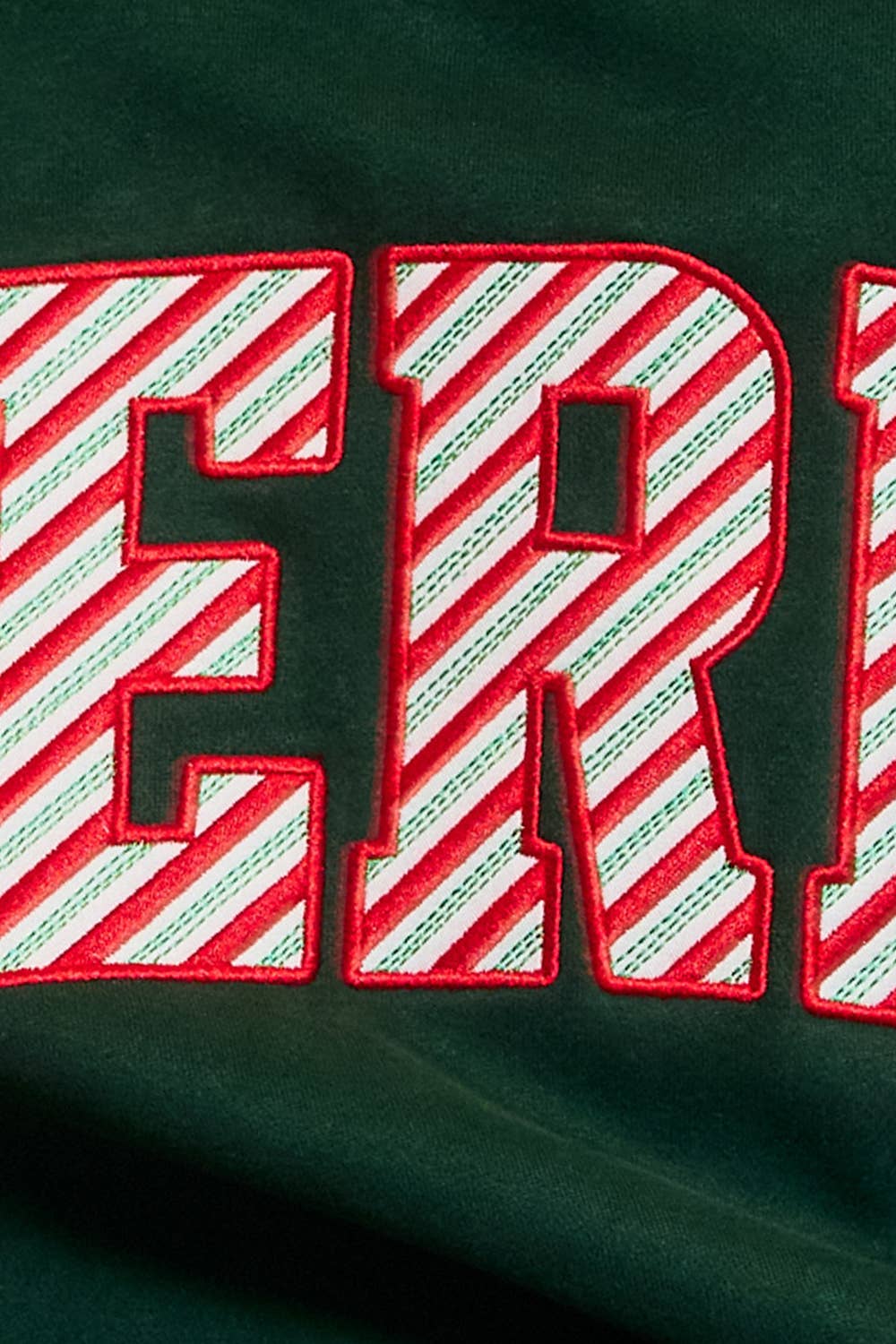 IT2594E-MERRY2 | 'MERRY' Embroidered Mock Neck Sweatshirt