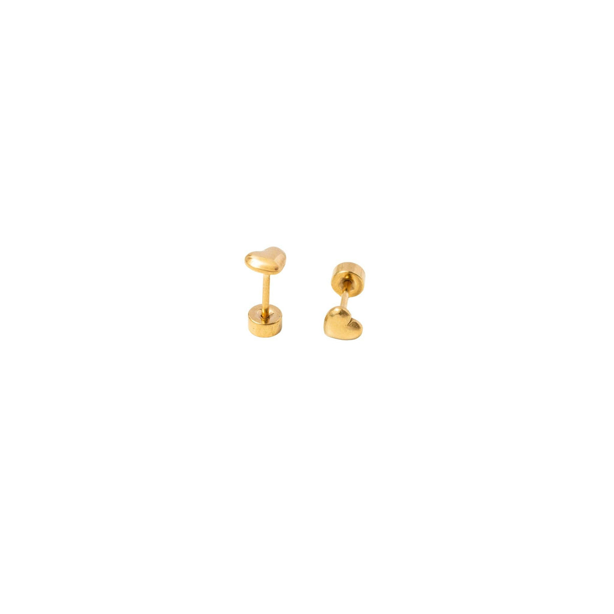 Mini Bubble Heart Stud Earrings - Hypoallergenic, Flat back