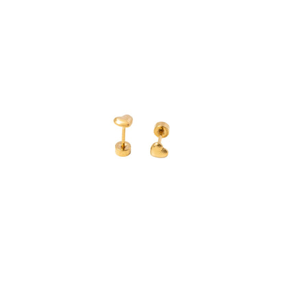 Mini Bubble Heart Stud Earrings - Hypoallergenic, Flat back