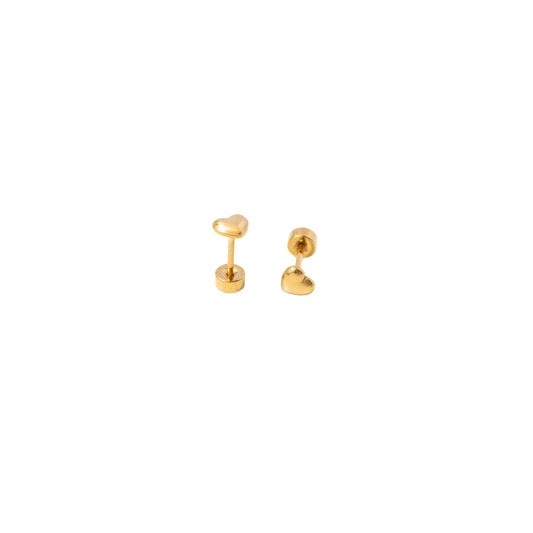 Mini Bubble Heart Stud Earrings - Hypoallergenic, Flat back