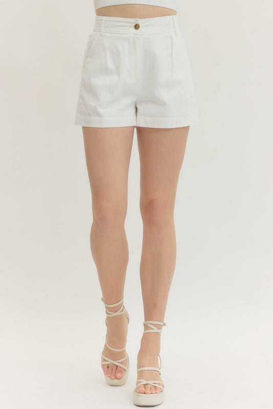 Solid high-waist shorts