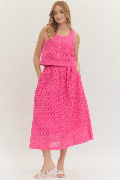 Eyelet Hot Pink Set