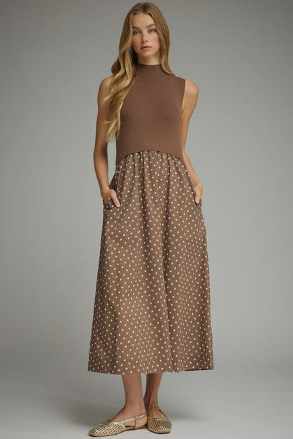 Chocolate Sweater Polka Dot Maxi