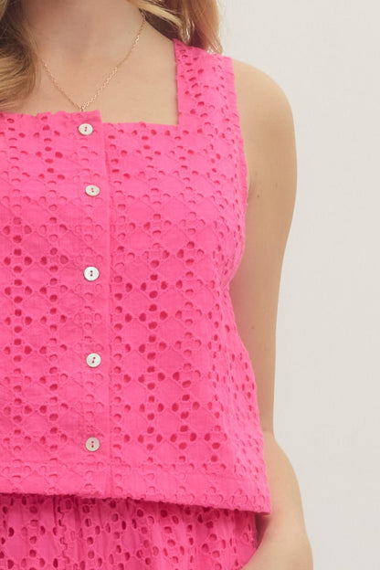 Eyelet Hot Pink Set