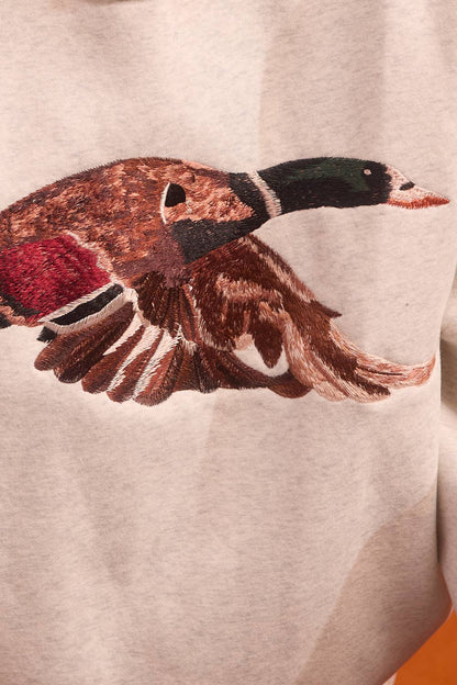 MALLARD Embroidered Mock-Neck Sweatshirt