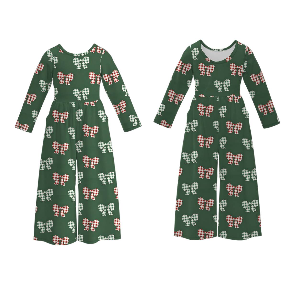 Girls' Christmas printed jumpsuit