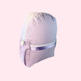 Lilac Preppy Stripe ~Glossy~ Medium Backpack w/ Pockets | Mint