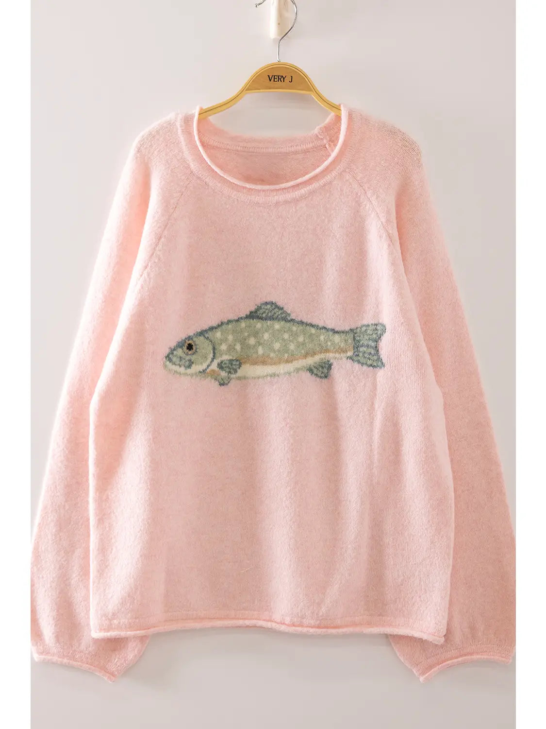 Pink Fish Knitted Sweater