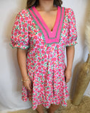 Pink floral dress