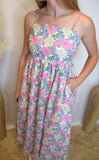Pink floral midi
